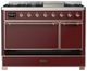 Ilve® Majestic III 48" Burgundy Pro Style Dual Fuel Natural Gas Range with Solid Door and Copper Trim-2