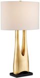 Currey & Company La Porta Contemporary Gold Leaf/Black Table Lamp-0