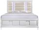 Elements International Twenty Nine White Queen Upholstered Storage Bed-1
