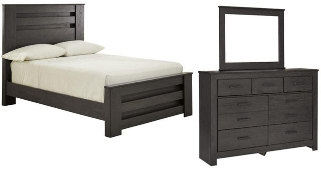 Signature Design by Ashley® Brinxton 3-Piece Charcoal Full Panel Bed Set-0