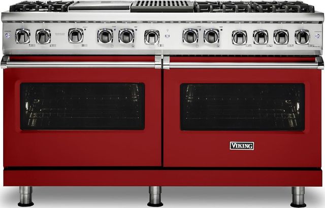 Viking® Professional 5 Series 60" Pro Style Dual Fuel Range-Apple Red-0