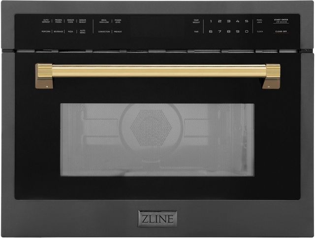 ZLINE Autograph Edition 24" 1.6 Cu. Ft. Black Stainless Steel Electric Speed Oven-0