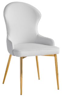 Mazin Furniture Venus Gold/White Side Chair-0