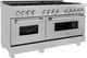 ZLINE 60" Satin Stainless Steel Pro Style Dual Fuel Range-4