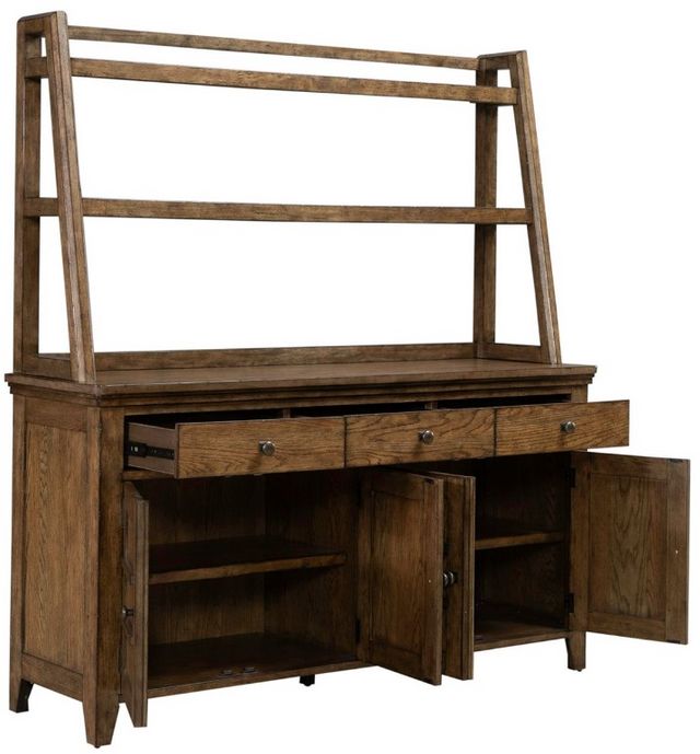 Liberty Furniture Carolina Park Amber Brown Server and Hutch-4