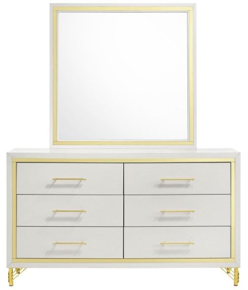 Coaster® Lucia White Dresser and Mirror-1