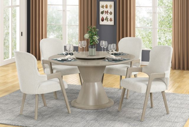 New Classic® Home Furnishings Gwendolyn Cerused Taupe Dining Arm Chair-1