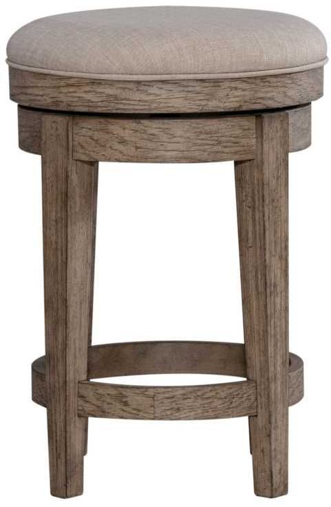 Liberty Furniture City Scape Burlap/Burnished Beige Upholstered Swivel Counter Console Stool-2