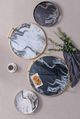 A & B Home 2-Piece Gold/Black/White Marble Decorative Tray Set-4