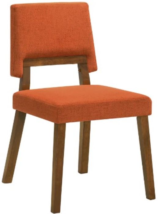 Armen Living Channell 2-Piece Brown/Orange Dining Side Chair Set-3