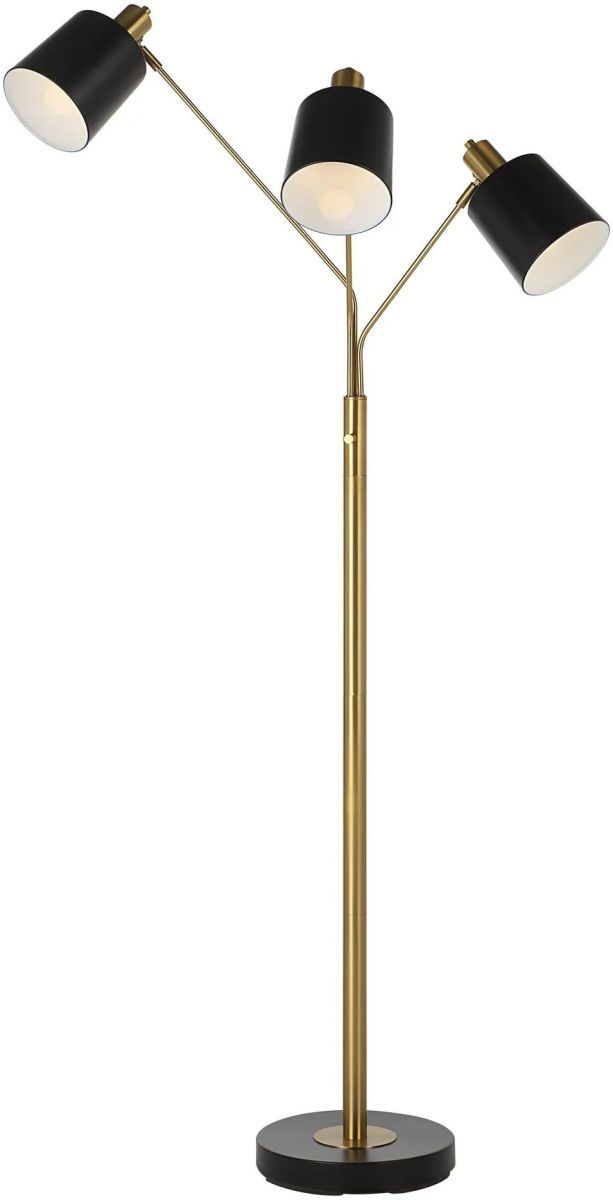 Renwil® Everren Meander Matte Black/Brass Floor Lamp-1