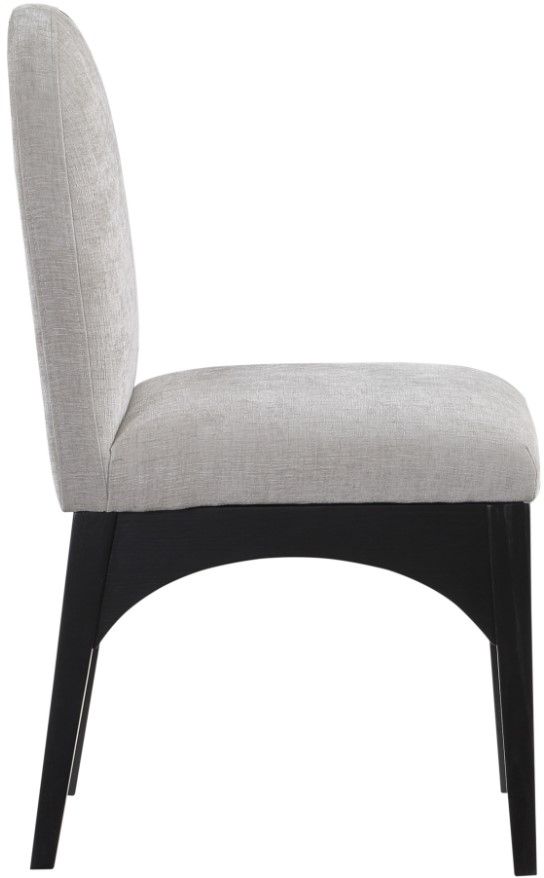 Meridian Furniture Waldorf Gray/Black Chenille Upholstered Dining Chair-2