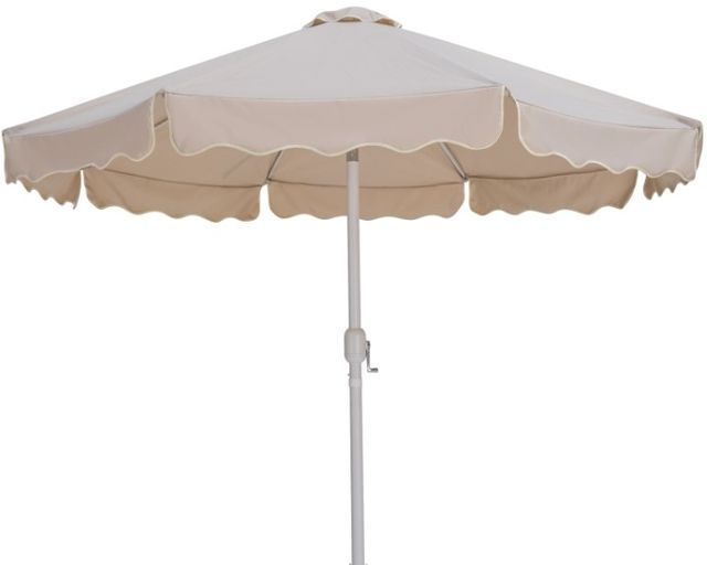 Meridian Furniture Amalfi Beige/White Aluminum Outdoor Patio Umbrella-0