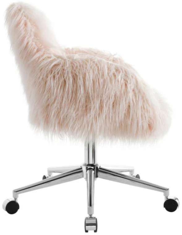 Linon Fiona Chrome/Pink Office Chair-3