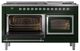 Ilve® Nostalgie II Noblesse 60'' Emerald Green Pro Style Dual Fuel Range with Chrome Trim-3