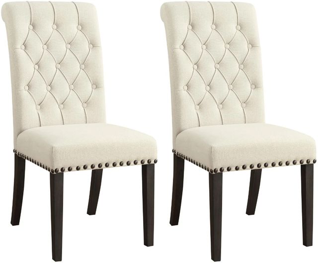 Coaster® Alana 2-Piece Beige/Smokey Black Side Chairs-0