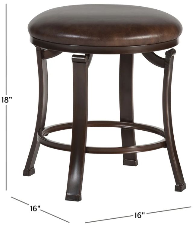 HH2 Home Hastings Antique Bronze/Brown Vanity Stool-2