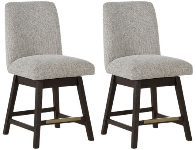 Signature Design by Ashley® Burkhaus Beige/Dark Brown Swivel Bar Stool-4