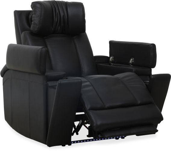Parker House® Phoenix 3-Piece Autumn Black Leather Power Reclining Theater Seating with Wedge P3-3