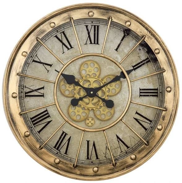 YHD Beige/Gold Wall Clock-0