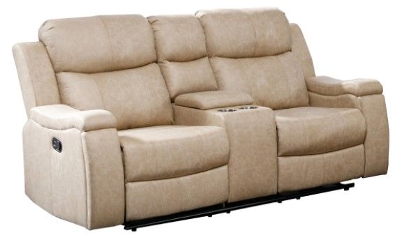 Mazin Furniture Bradford Buff Manual Reclining Loveseat-0