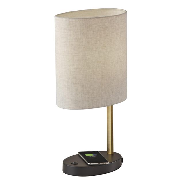 Adesso® Curtis Taupe Adessocharge Wireless Charging Table Lamp-0