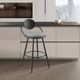 Armen Living Carnation Black/Vintage Gray Swivel Counter Stool-1