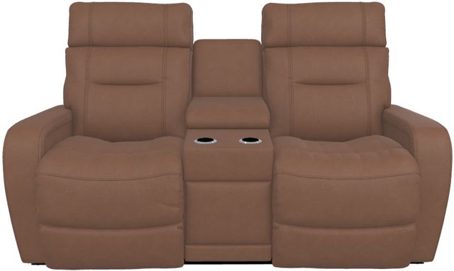 La-Z-Boy® Baron Mocha Leather Power Wall Reclining Loveseat with Console, Headrest and Lumbar-1