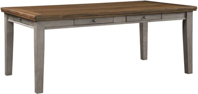 Mazin Furniture Tigard Cherry Top Dining Table with Gray Base-0