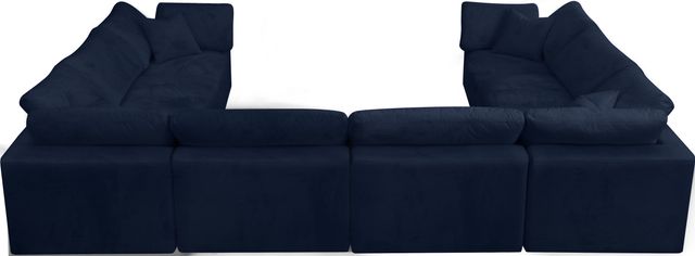 Meridian Furniture Cozy 8-Piece Navy Velvet Cloud Modular Sectional-4