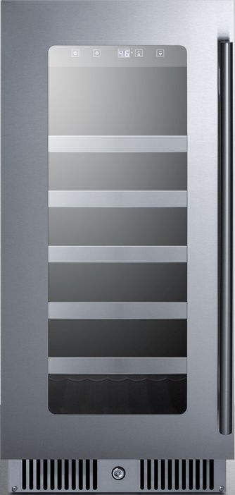 Summit® Classic Collection 15" 3.2 Cu. Ft. Stainless Steel Wine Cooler-0