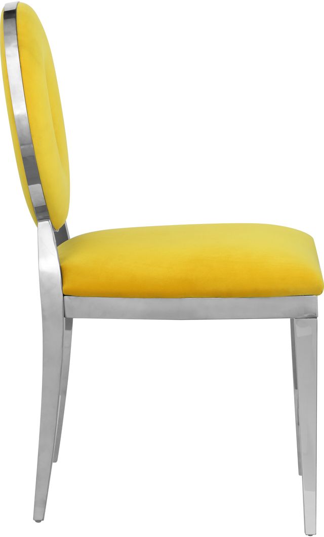 Meridian Furniture Carousel Yellow/Chrome Velvet Dining Chair-2