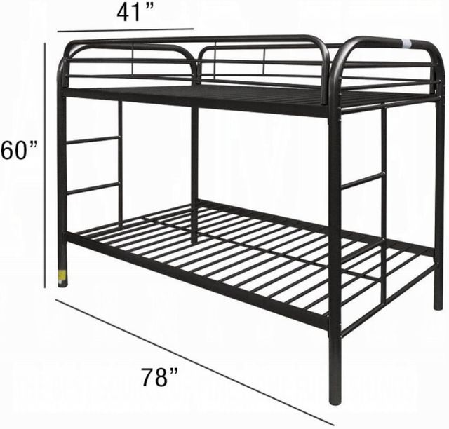 ACME Furniture Thomas Black Twin Over Twin Bunk Bed-2