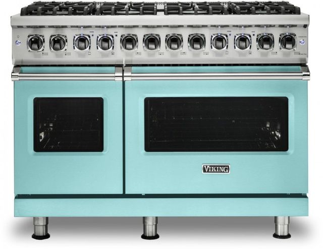 Viking® 5 Series 48" Bywater Blue Pro Style Dual Fuel Natural Gas Range-0