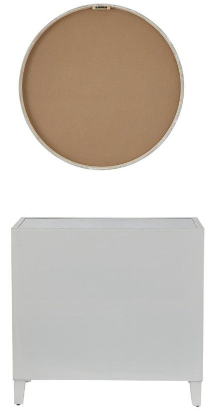 Deco Marche White Console Table with Mirror Set-2