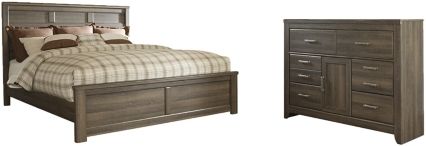 Signature Design by Ashley® Juararo 2-Piece Dark Brown California King Panel Bed Set-0
