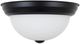 YHD Flat Black/White 2-Light 11" Flush Mount Lighting-0