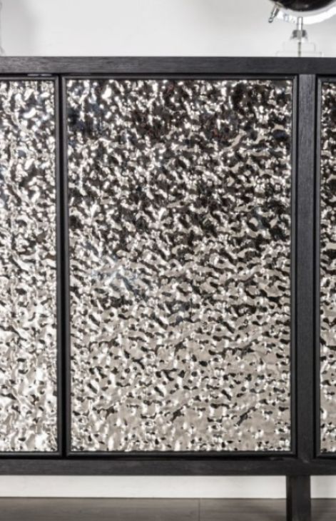 Furniture of America® Beckham Silver/Weathered Black 4-Door Cabinet-4