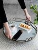 A & B Home Valentina Silver Large Round Mirror Tray-4