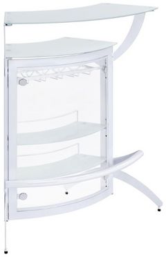 Coaster® Dallas White 2-Shelf Home Bar