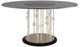 Caracole® Orbit Smoked Gray Glass Top Dining Table with Piano Black/Whisper of Gold Base-0