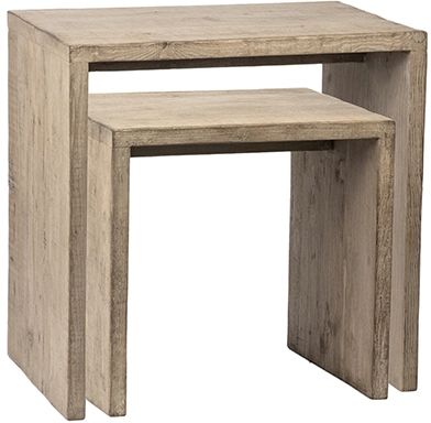 Dovetail Furniture Merwin Light White Wash Nesting Table-0