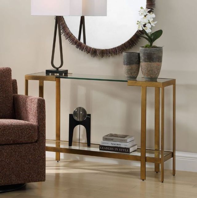 Uttermost® Kendrick Gold Leaf Glass Console Table-4