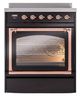 Ilve® Nostalgie II Noblesse 30'' Glossy Black Pro Style Induction Range with Copper Trim-1