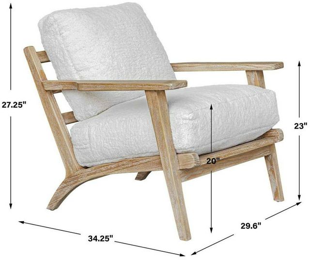 Uttermost® Laid Back Natural/White Accent Chair-2