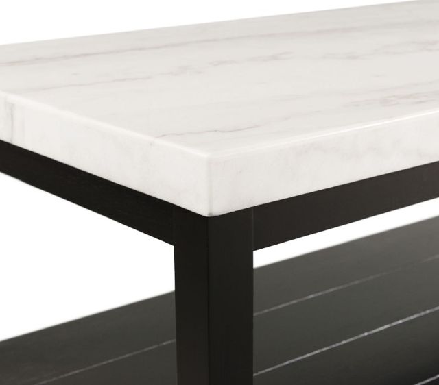 Elements International Marcello White Marble Top Coffee Table with Black Base-3