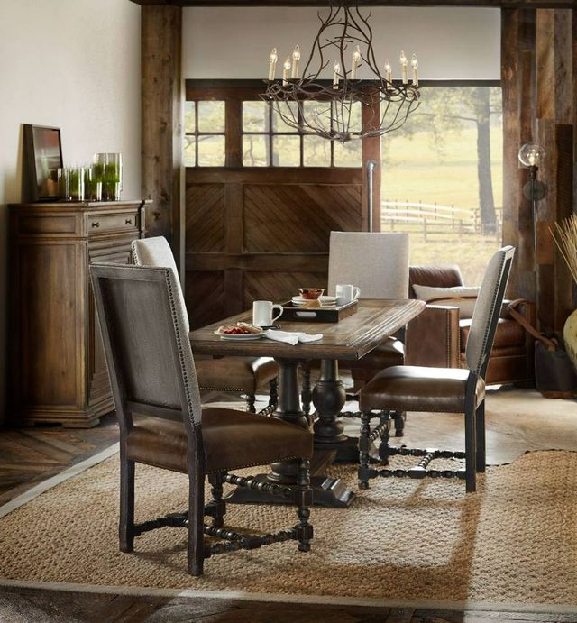 Hooker® Furniture Hill Country Balcones Saddle Brown Friendship Table with Anthracite Black Base-1