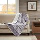 Olliix by Woolrich Anderson Grey Print Mink Down Alternative Filled Throw-2