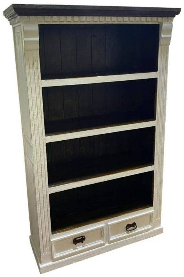 Million Dollar Rustic Brown/Frosted White Bookcase-0