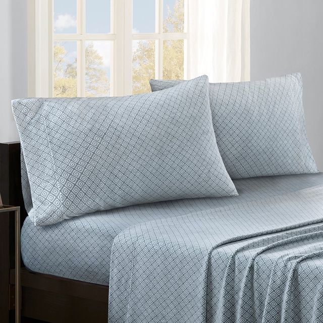 Olliix by True North by Sleep Philosophy Blue Diamond Twin Micro Fleece Sheet Set-4